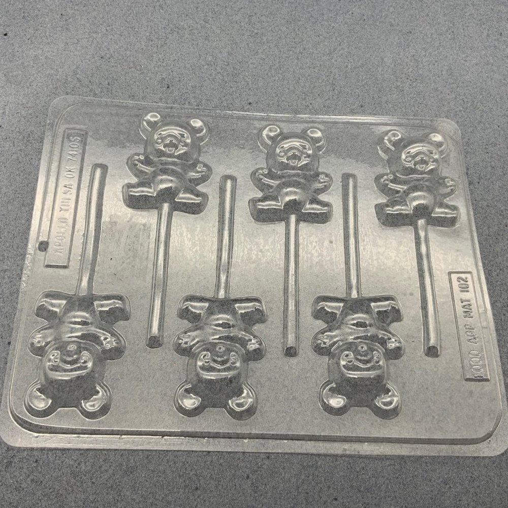 Plastic Candy Craft Mold Teddy Bear Lollipop Sucker Toy Stuffed Animal